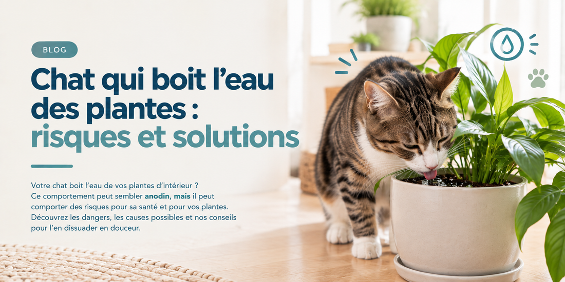 Mon chat boit l'eau des plantes : pourquoi et que faire ?