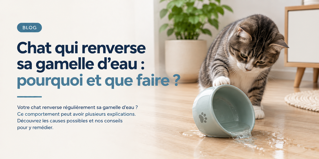 Mon chat renverse sa gamelle d'eau : pourquoi et que faire ?