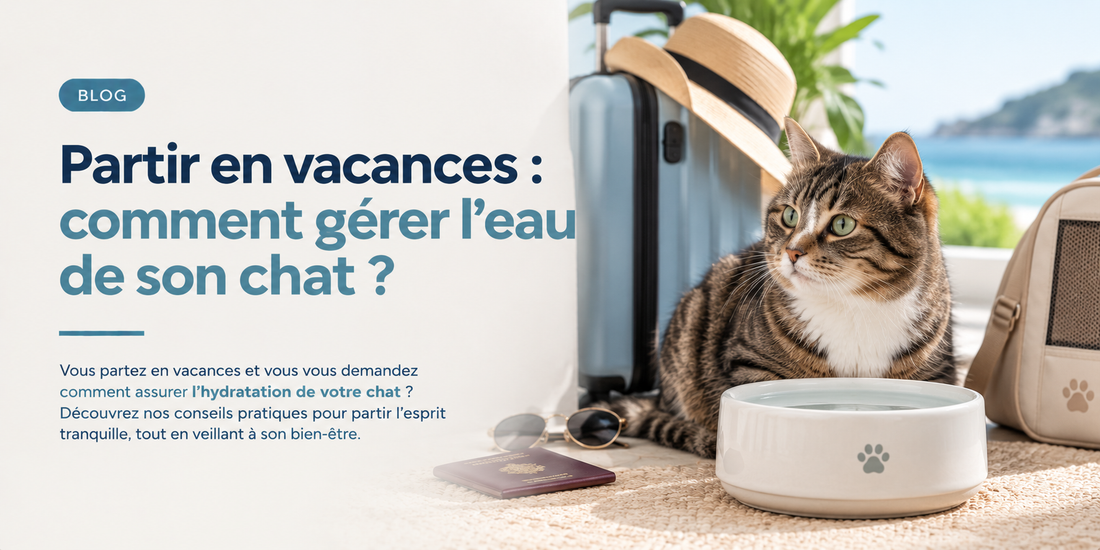 Partir en vacances : comment gérer l'eau de son chat ?